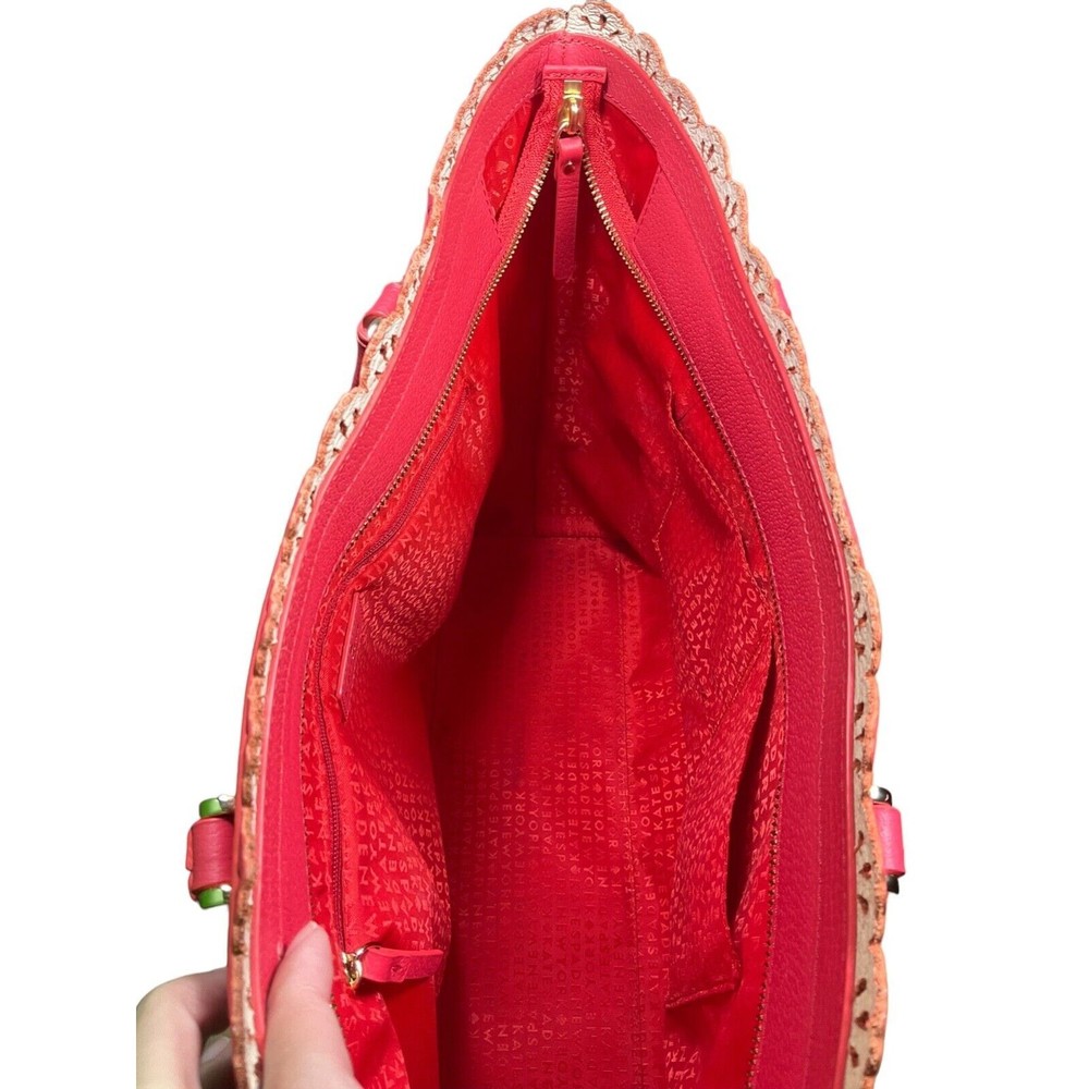 $429 Kate Spade Marjorie Fordham Court Large Leather Tote Scallop Edge Handbag - Picture 7 of 13